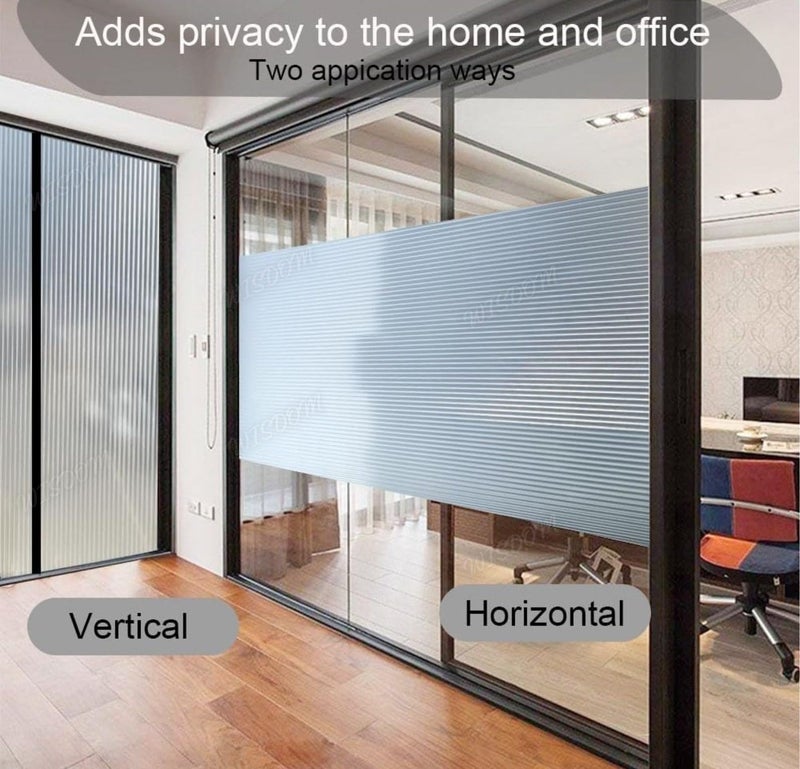 WISDOM TRADERS Window Privacy Fluted 3D Glass Sticker Film For Office/Bathroom - Frosted Reeded Vinyl (2 Feet x 4 Feet ) - Image 4