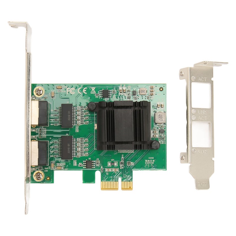 بطاقة شبكة خادم RJ45 مزدوجة PCI Ex1 إلى بطاقتي شبكة جيجابت - بطاقة شبكة PCIe X1 ثنائية المنافذ لنقل البيانات بسرعة عالية لأجهزة سطح المكتب - Image 1