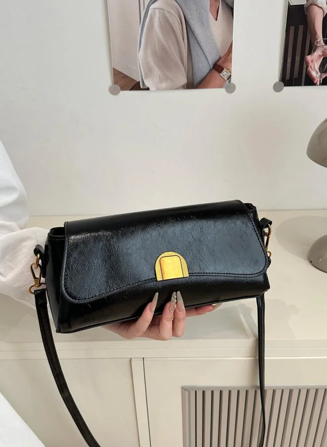 تايك تو Black Faux Leather Crossbody Bag