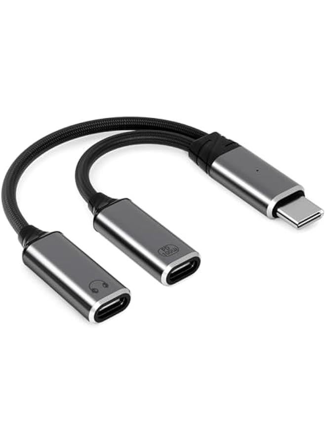 Arabest USB C Splitter，2 in 1 USB C Headphone and Charger Adapter Audio Dongle Cable with PD 100W for iPhone 16 15 Pro Max, Pixel 9 8 7, Galaxy S24 S23 S22, iPad Pro - Image 1