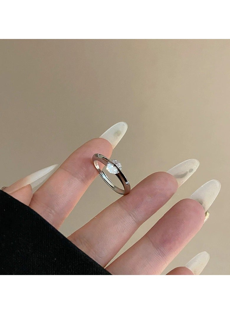 Goolsky Sparkling Zircon Ring for Women – Elegant Cubic Zirconia Band, Minimalist Jewelry Gift  - Image 4