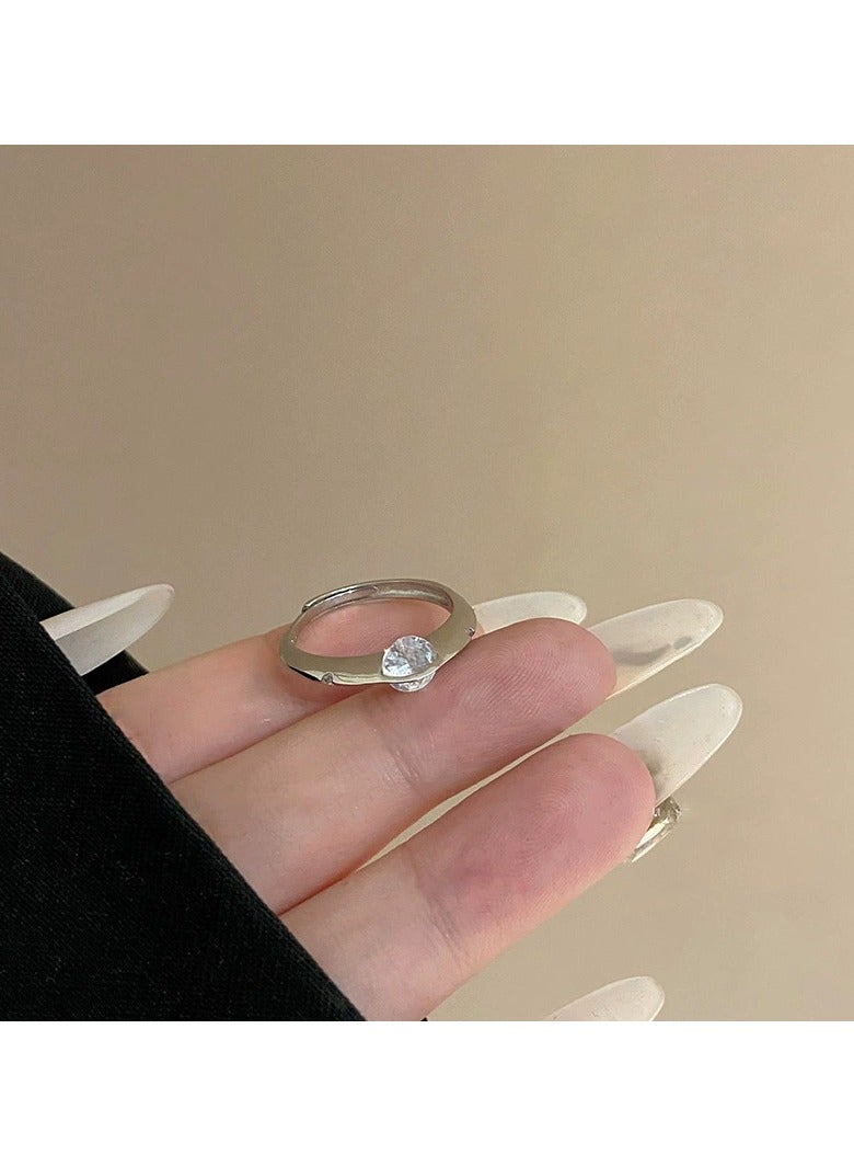 Goolsky Sparkling Zircon Ring for Women – Elegant Cubic Zirconia Band, Minimalist Jewelry Gift  - Image 5