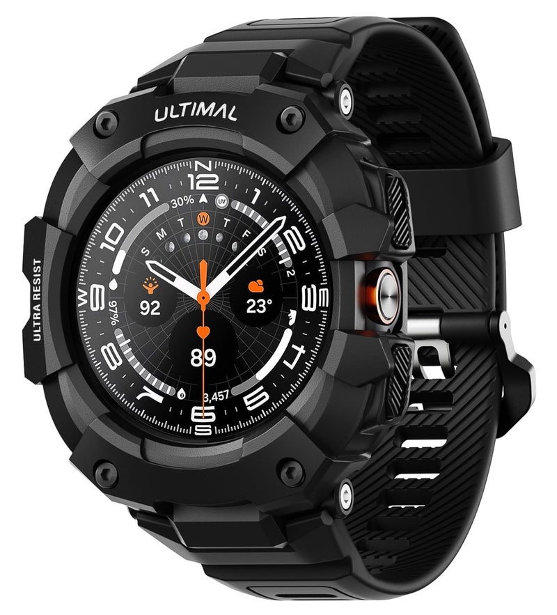 ULTIMAL Bands Compatible with Samsung Galaxy Watch Ultra 47mm band with case for Men, Rugged Sports Case Protective for Galaxy Watch Ultra (2025/2024) Matte Black - Image 1