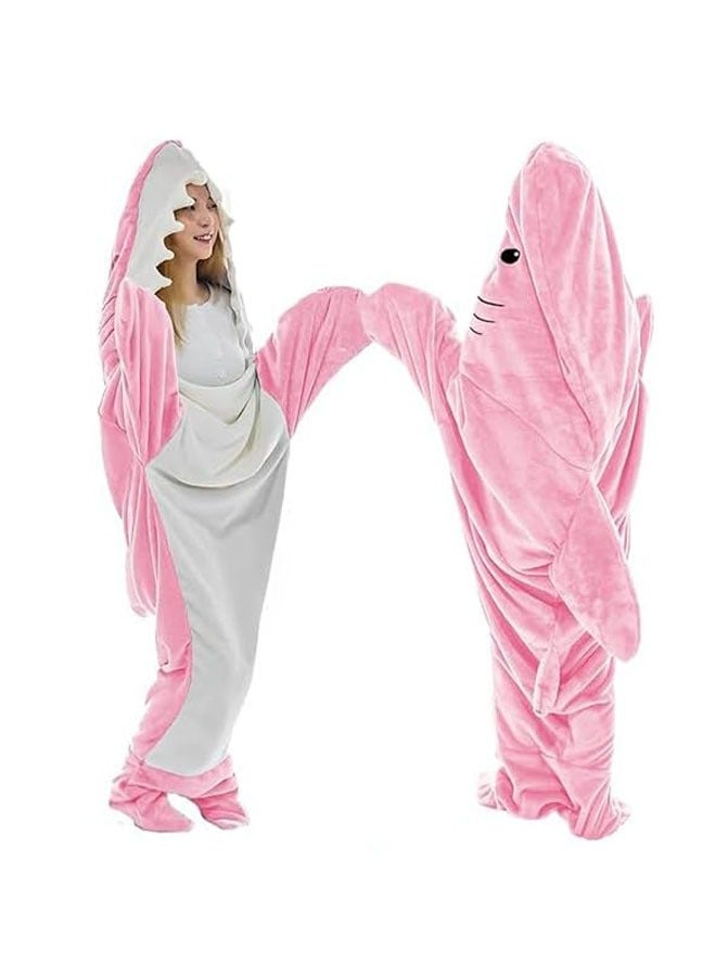 Shark blanket adult super soft flannel hoodie sleeping bag wearable loose one-piece pajamas at home  - Image 1