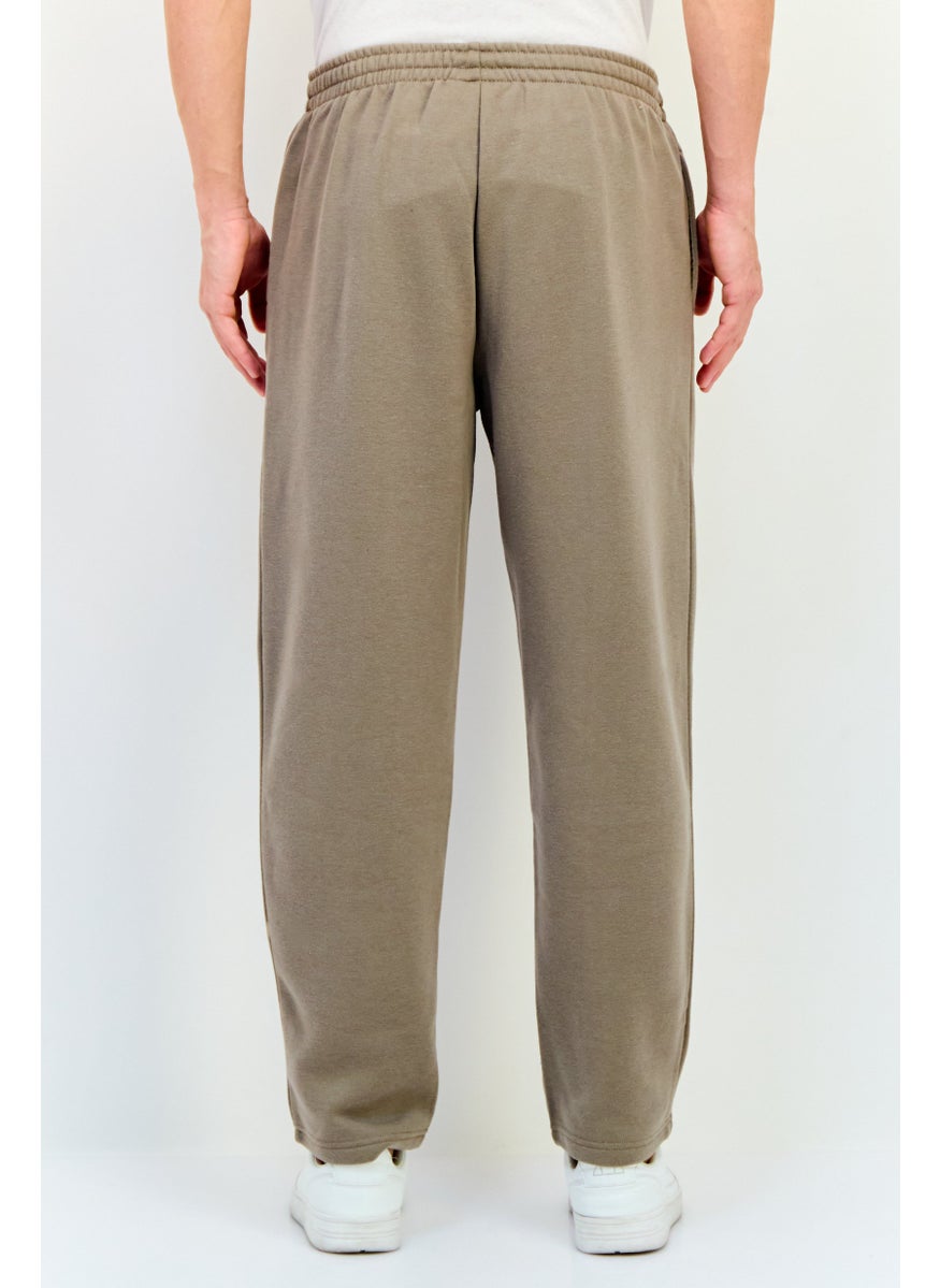 Core Elements Men Brand Logo Sweatpants, Taupe  - Image 3