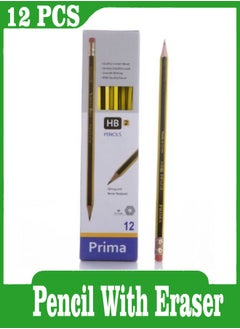 Pack Of 12 Piece Premium Quality HB2 Pencil With Eraser