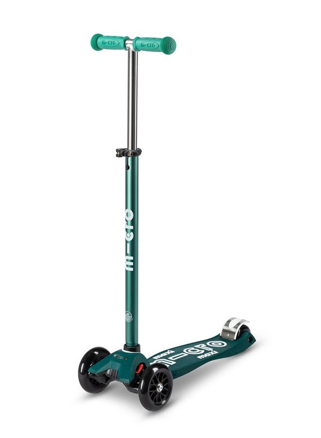 Micro Micro Scooters | Maxi Deluxe with T-Bar Eco | Handlebar Adjustable | Lightweight | Boys & Girls | 5-12 years | Green | Scooter for Kids | Scooters | Kids Scooter  - Image 1