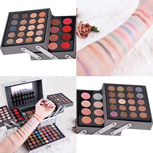 UNIFULL 132 Color All- In- One Makeup For Women Full Kit,Professional Makeup Kit,Makeup Gift Set for Women,Girls&Teens,Include eyeshadow/lipstick/concealer/Lip Gloss/Eyeliner/Mascara（006N2-Silver） - Image 4