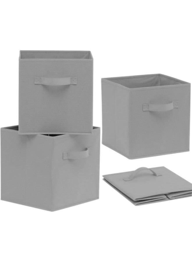 Storage Bins, Foldable Fabric Storage Cubes And Cloth Storage Organizer Drawer For Closet And Toys Storage,4 Pack Grey - Image 1