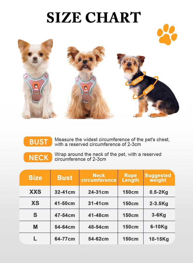 URbazaar Small Dog Harness No Pull, Adjustable Dog Strap, Easy Control Padded Dog Vest Harness, Reflective No-Pull Pet Harness for Outdoor Walking，Training - Image 2