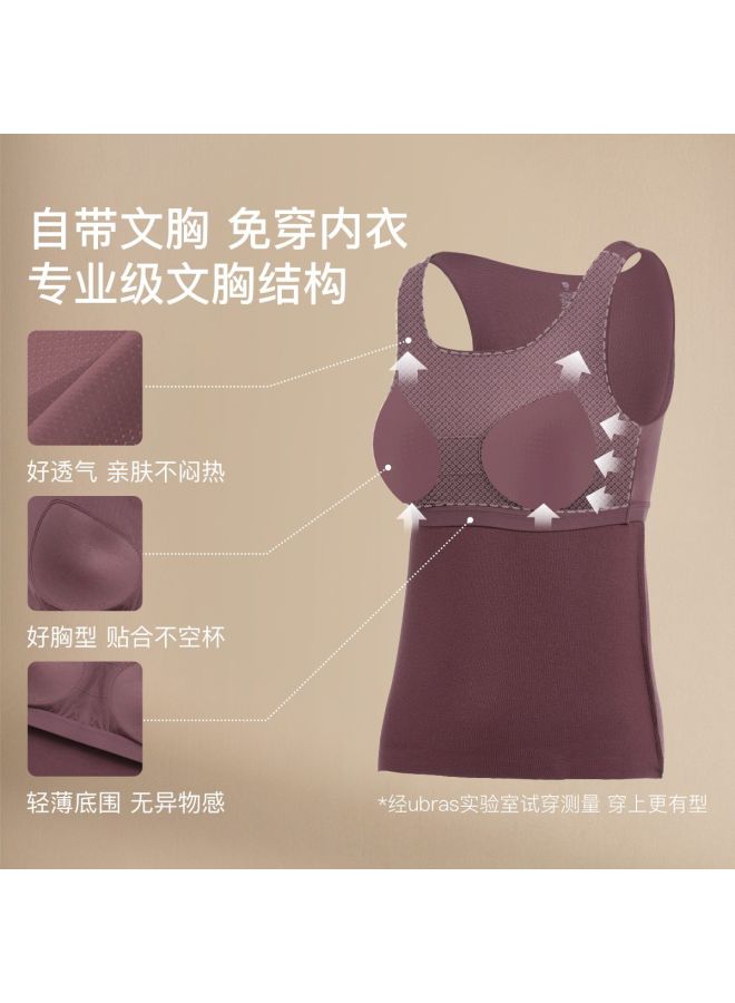 ubras U-Neck Wool Vest, Basic Solid Color Camisole For Women, Autumn Season - Image 4