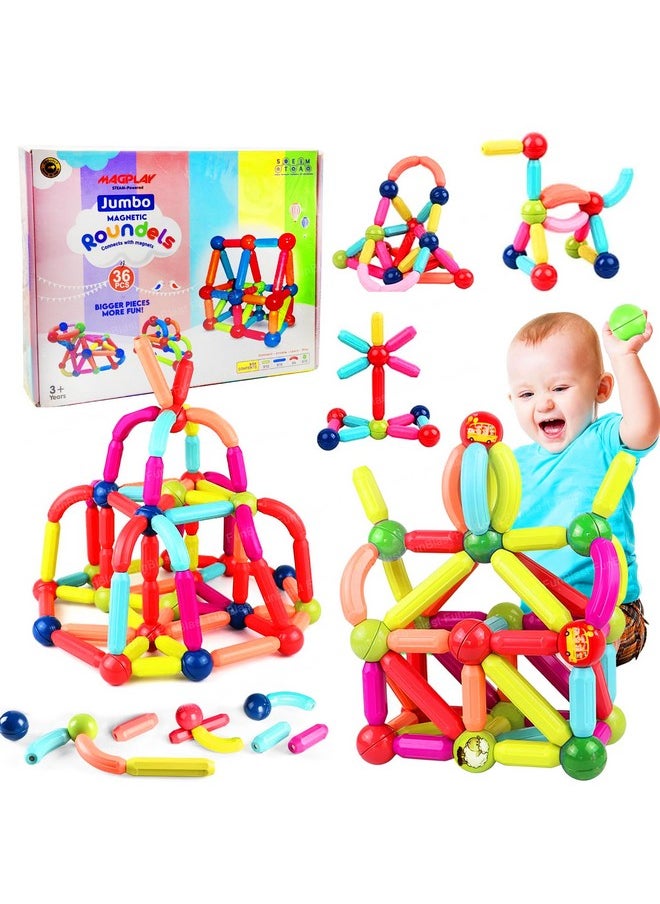 FunBlast FunBlast Magnetic Sticks Building Blocks for Kids - 36 Pcs Puzzle Games for Kids, STEM Toys for Children, Building & Construction Toys, Educational & Learning Toy for 3+ Year Old Kids Boys, Girls  - Image 1