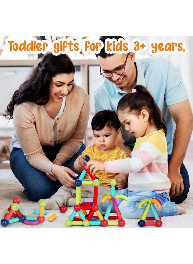 FunBlast FunBlast Magnetic Sticks Building Blocks for Kids - 36 Pcs Puzzle Games for Kids, STEM Toys for Children, Building & Construction Toys, Educational & Learning Toy for 3+ Year Old Kids Boys, Girls  - Image 2