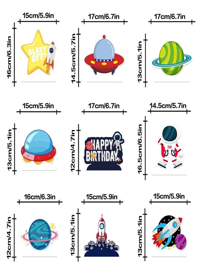LINGTEER Outer Space Happy Birthday Table Honeycomb Centerpieces - 9 pcs Astronaut Solay System Theme Children Birthday Party Decorations Sign. - Image 4