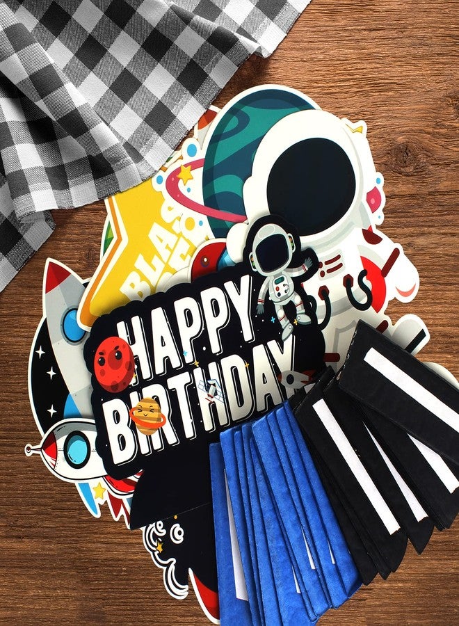 LINGTEER Outer Space Happy Birthday Table Honeycomb Centerpieces - 9 pcs Astronaut Solay System Theme Children Birthday Party Decorations Sign. - Image 2