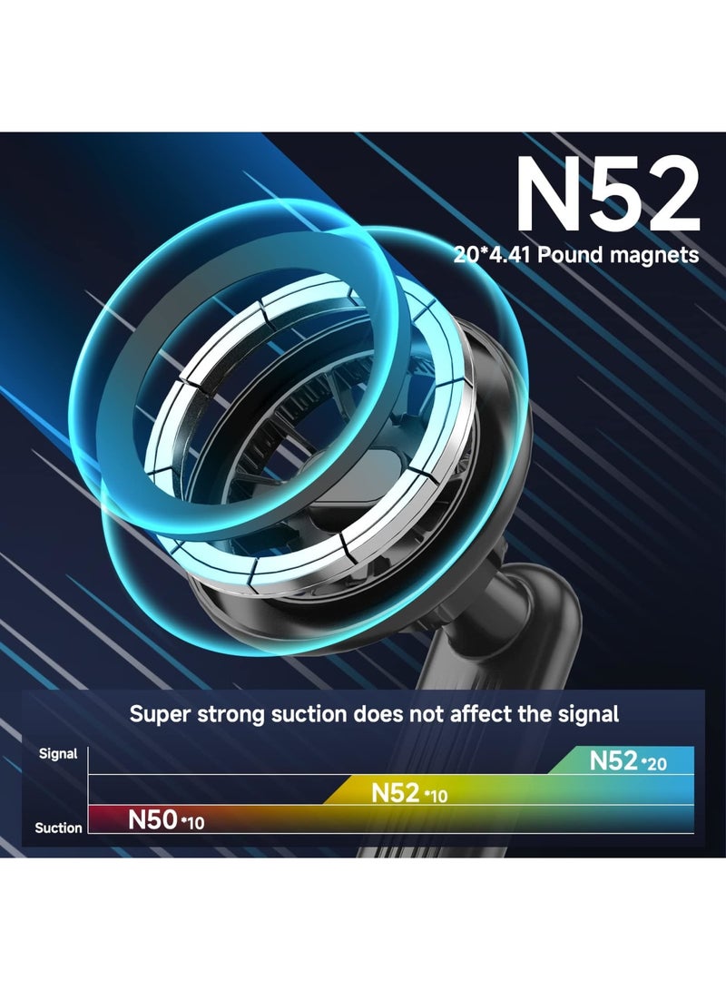 Barakah Fits MagSafe Car Mount Strong Magnetic Phone Holder for iPhone, HandsFree Dashboard iPhone Car Mount Holder Accessories for MagSafe iPhone 14 Pro Plus 12/13 All Phones - Image 4