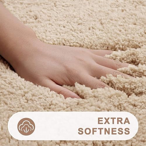 XXSSIER Microfiber Anti-Skid Bath Mat Water Absorbent Bathroom Mat for Kitchen Bedroom Entrance Shower Rugs Floor Door Mat (60 x 40 CM, Beige) - Image 2