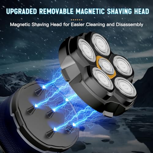 SOLIMPIA Upgraded Head Shaver for Bald Men，Magnetic Electric Razor Hair Trimmer for Men，Large Battery Capacity, Rechargeable LED Display， Waterproof Wet/Dry Head Shavers with Type-C Charge - Image 3