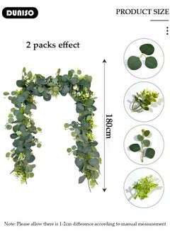 DUNISO Artificial Greenery Garland with Flowers, Leaf Eucalyptus Garland Hanging for Wedding Home Party Craft Art Table Runner Backdrop Indoor Outdoor Decor  - Image 4