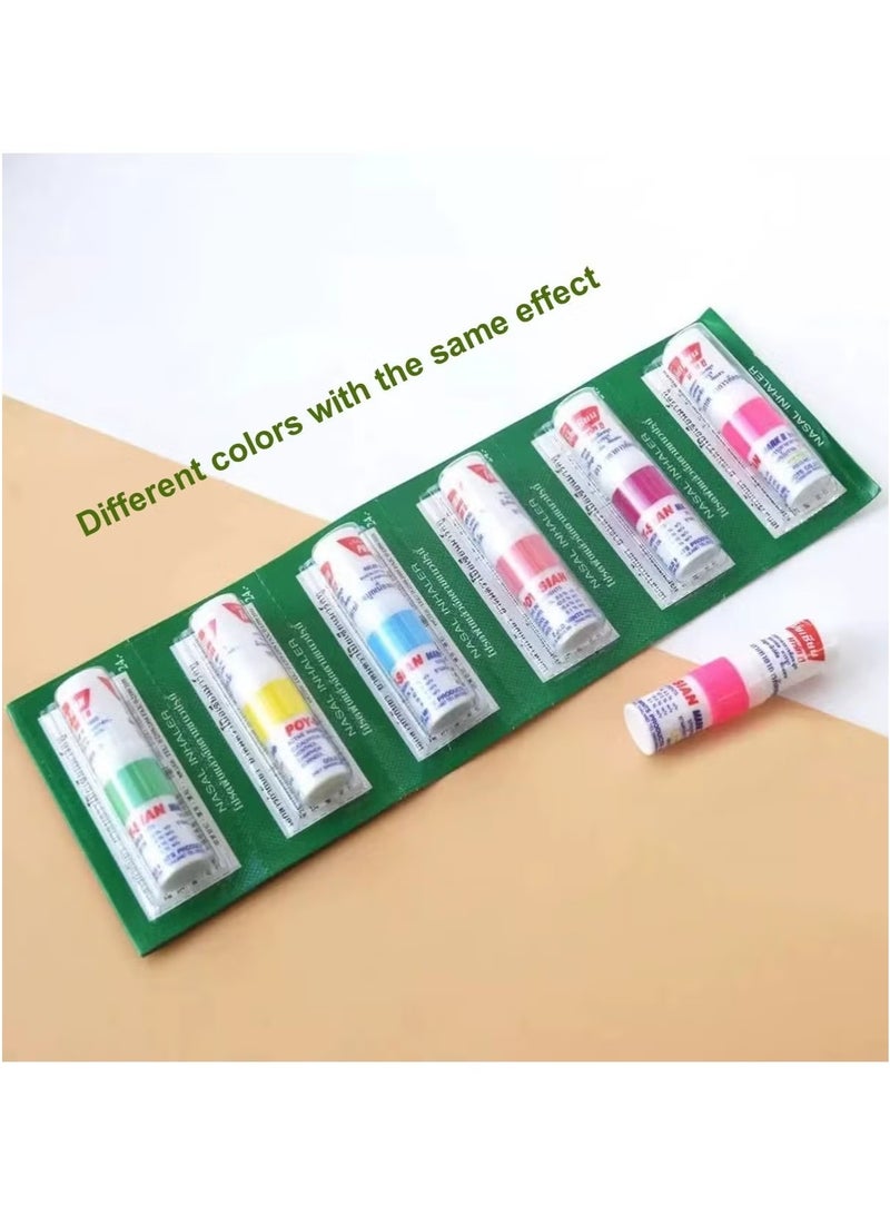 POY SIAN 6PCS Thai Menthol Aromatherapy Nasal Inhaler, Natural Herbal Remedy，Improves Concentration And Provides A Refreshing Cooling Sensation  - Image 1