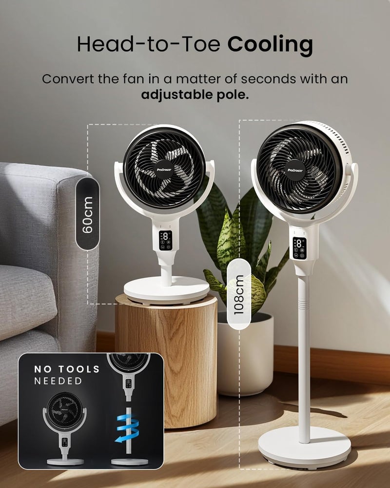 Pro Breeze® AirFlo 43" Standing Fan – Quiet 29dB Silent Fan, Electric Pedestal Fan with Remote Control, 9H Energy-Saving Timer, 4 Modes, 9 Speeds, Adjustable Height Fans for Bedroom & Home - Image 4