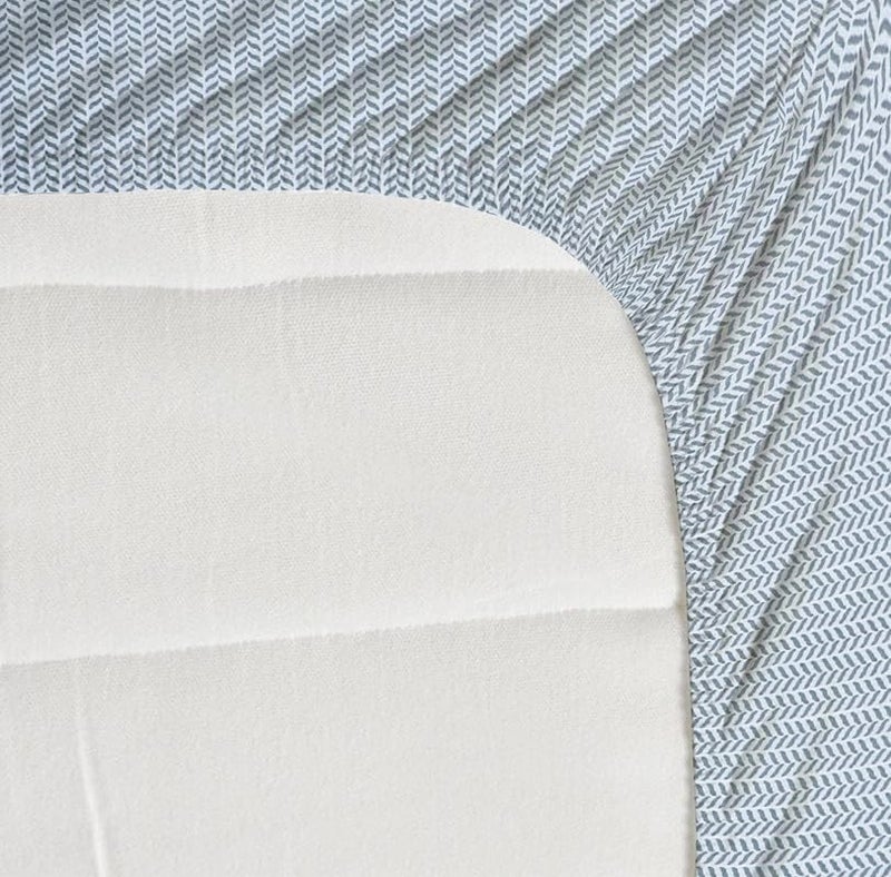 NEW LEAF Premium Cotton 210tc Elastic Fitted Bedsheets with 2 Pillow Covers | Double/King Bed with All Around Elastic Wrinklefree Supersoft Breathable |Size-78 x72+8 inches |Texture, Sky Blue - Image 3
