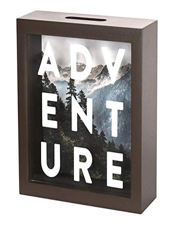 Prinz Adventure Money Savings Piggy Bank for Adults, Kids Savings Box Change Jar, 6' x 6' Wooden Shadow Box, Brown - Image 3
