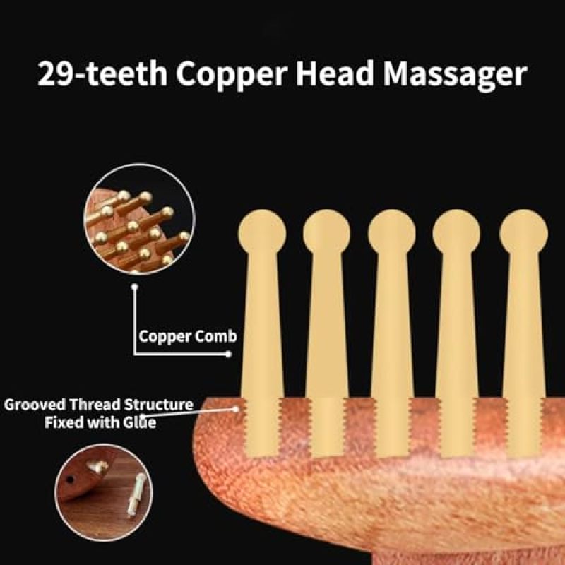Wood Therapy Massage Tool Wooden Handheld Massager with Copper Head for Neck Leg Muscle Relief - Deep Tissue Home Spa Massage Tool for Stress Relief - Image 5