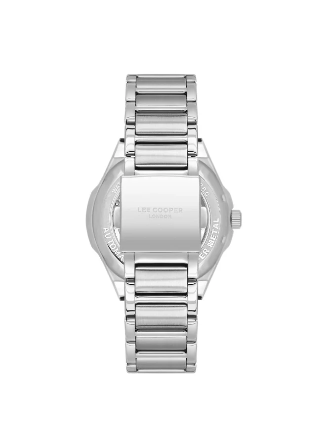 Lee Cooper Lee Cooper Men's Watch, Automatic Display and Metal Strap - LC08051.350, Silver