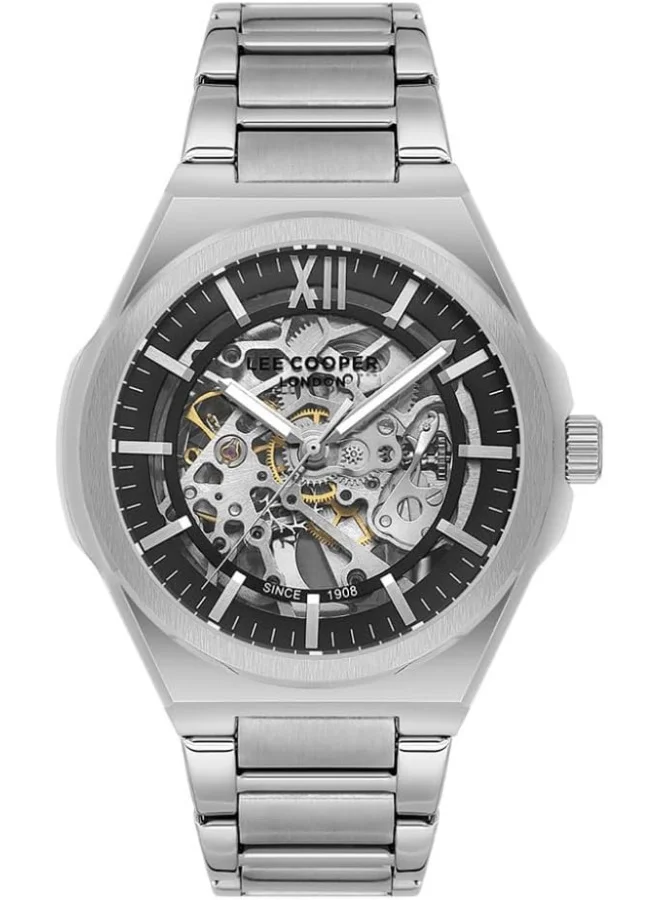 Lee Cooper Lee Cooper Men's Watch, Automatic Display and Metal Strap - LC08051.350, Silver