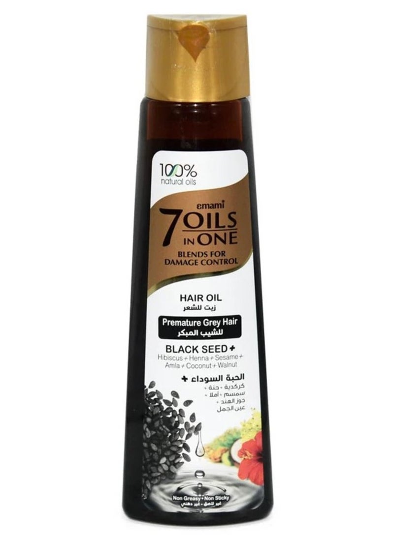 emami Hair Oil Premature Grey Hair Black Seed 7 in 1 Oils , 200ml 