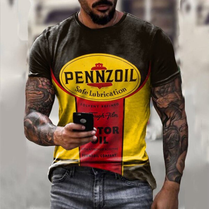 قميص رجالي أسود وأصفر مقاس 3XL