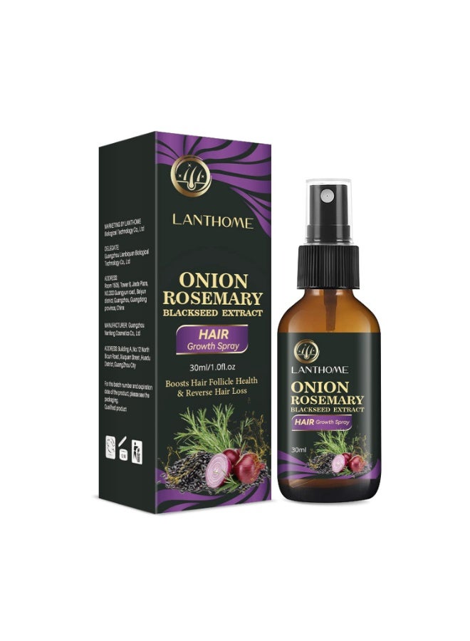 Lanthome Lanthome Hair Growth Spray, Organic Onion Oil with Rosemary Scent, Enriched with Black Seed Oil, Controls Hair Loss, Promotes Growth, for Women and Men - Image 1