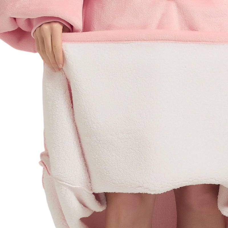 Krifey Big & Tall Wearable Blanket Hoodie with Cat Pocket, Extra Long Oversized Fleece Blanket for Adults, Cozy Birthday Gifts, Christmas Gifts - Image 3
