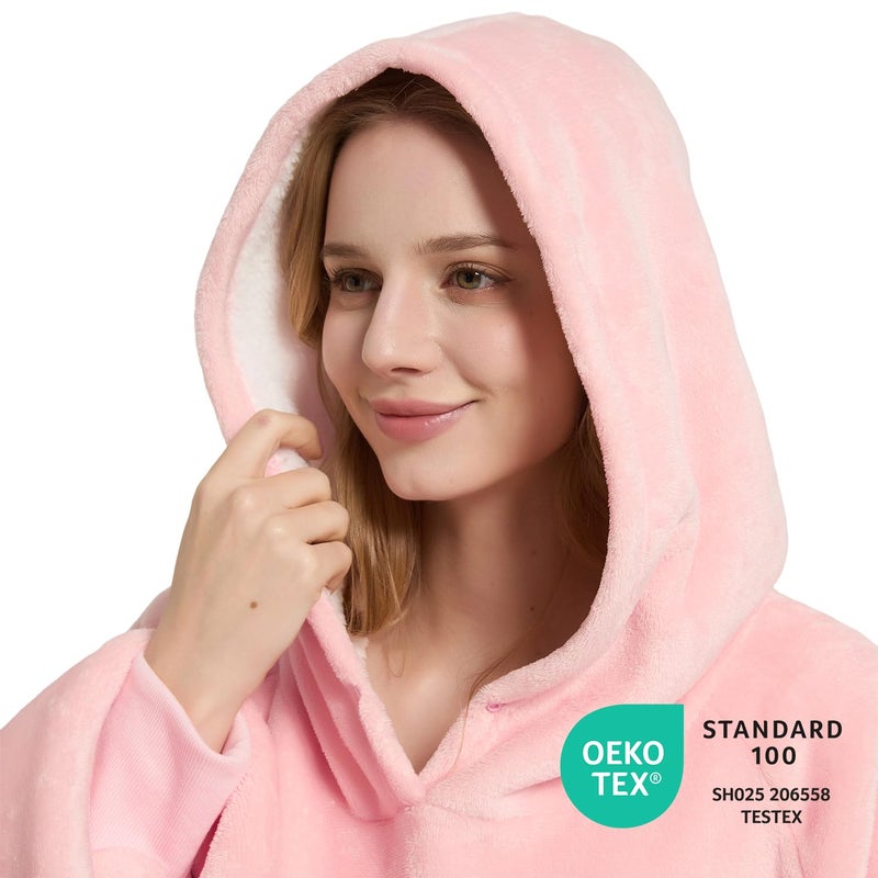 Krifey Big & Tall Wearable Blanket Hoodie with Cat Pocket, Extra Long Oversized Fleece Blanket for Adults, Cozy Birthday Gifts, Christmas Gifts - Image 2