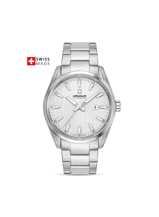 Hanowa Oran 42mm Silver Dial Stainless Steel Bracelet Watch for Men