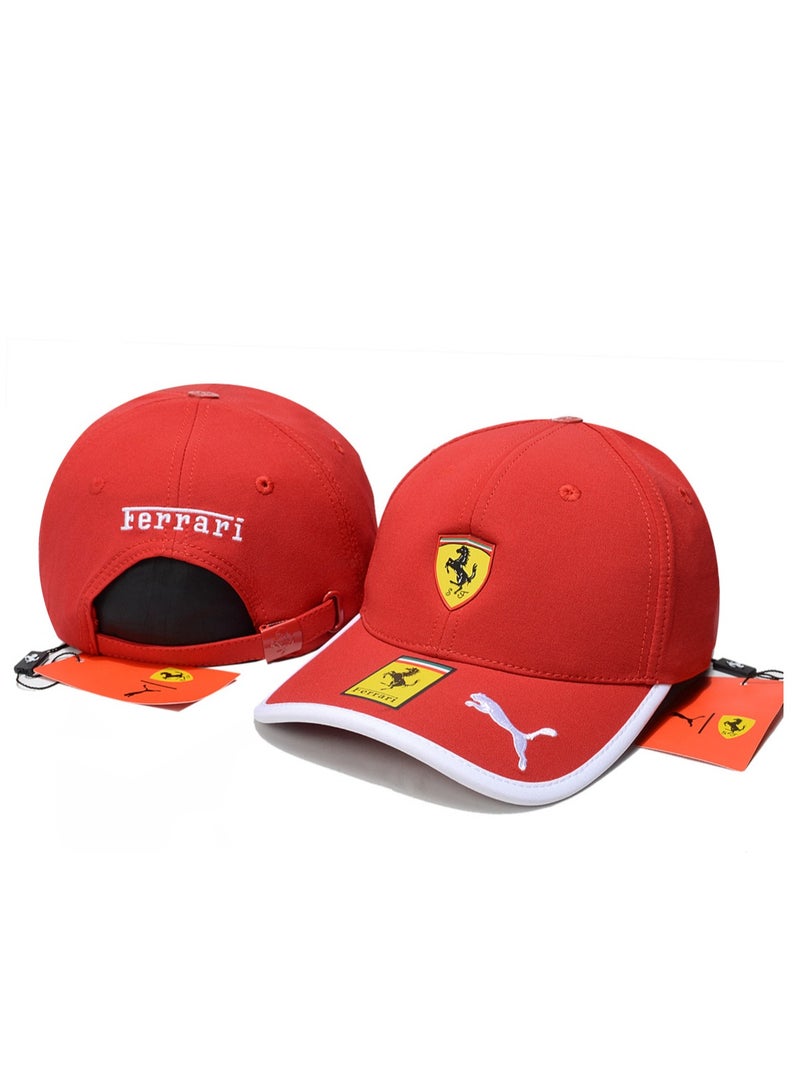 Ferrari قبعة بيسبول حمراء من فيراري × بومة مع شعار مطرز