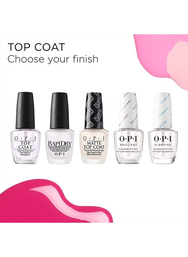 OPI طلاء أظافر طلاء علوي، مكثف، مكثف، لمسة لامعة، يحمي لون الأظافر من التقشر، مظهر يشبه الجل، 0.5 أونصة سائلة - Image 4