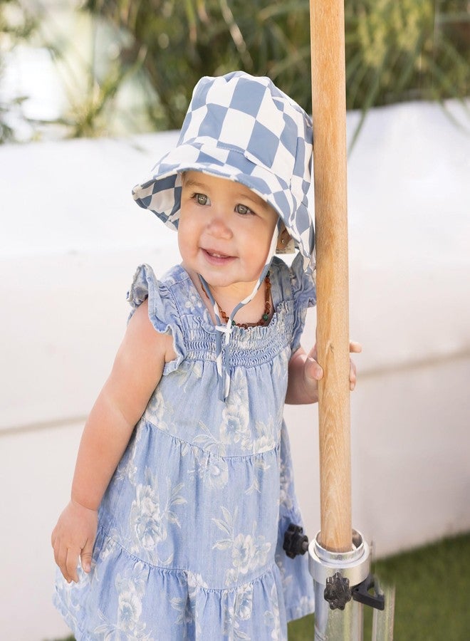 Tiny Twinkle Baby&Toddler Sun Hat|Adjustable UPF 50+ Bucket Hat for Infants&Kids|Lightweight Quick-Dry Hat for Beach&Swim(Blue Checkers, 9-18M) - Image 2
