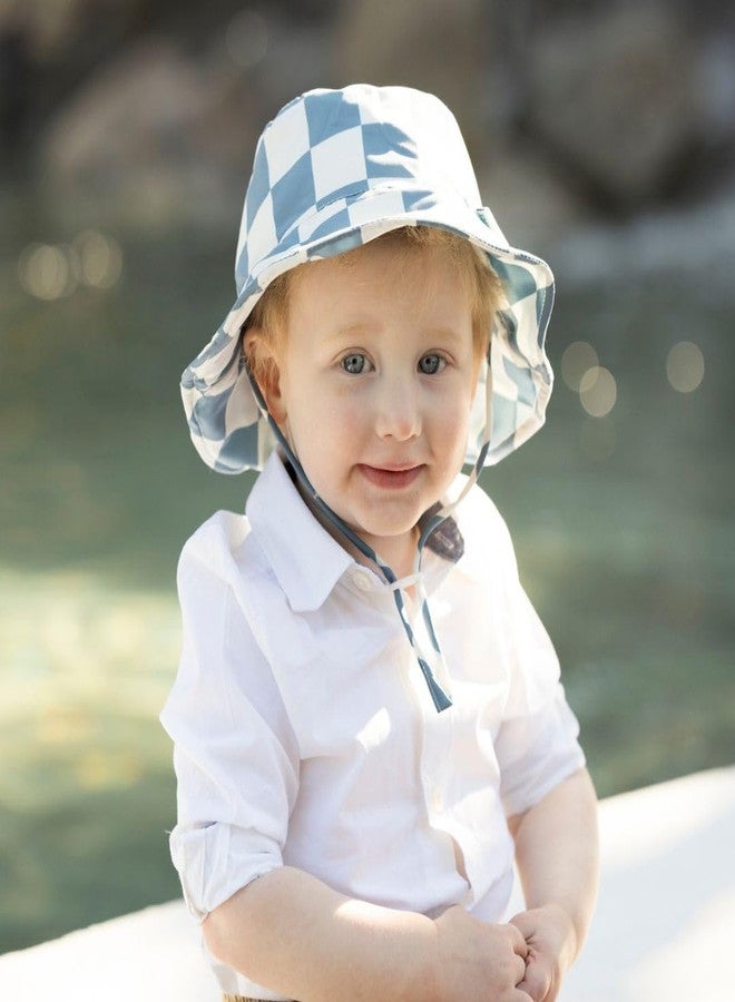 Tiny Twinkle Baby&Toddler Sun Hat|Adjustable UPF 50+ Bucket Hat for Infants&Kids|Lightweight Quick-Dry Hat for Beach&Swim(Blue Checkers, 9-18M) - Image 5