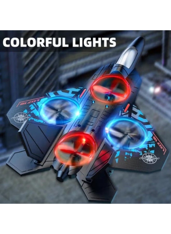 L0712 Kids Remote Control Fighter Drone – 2.4GHz RC Airplane with 360° Rotation, LED Lights, One-Button Takeoff and Landing, Rechargeable Battery, Durable Foam Toy Airplane - Image 4