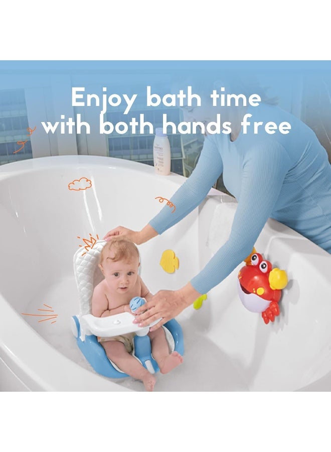 BabyBond Baby Bath Seat with Sitting & Lying 2 Modes, 3-Speed Adjustment, Powerful Suction Cups, Infant Bathtub Chair with Soft and Comfortable Towel, Folding and Hanging - Image 3