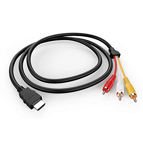 Eanetf HDMI to RCA Cable, 1080P 5ft/1.5m HDMI Male to 3-RCA Video Audio AV Cable Connector Adapter Transmitter for TV HDTV DVD(NO Signal Conversion Function) - Image 1