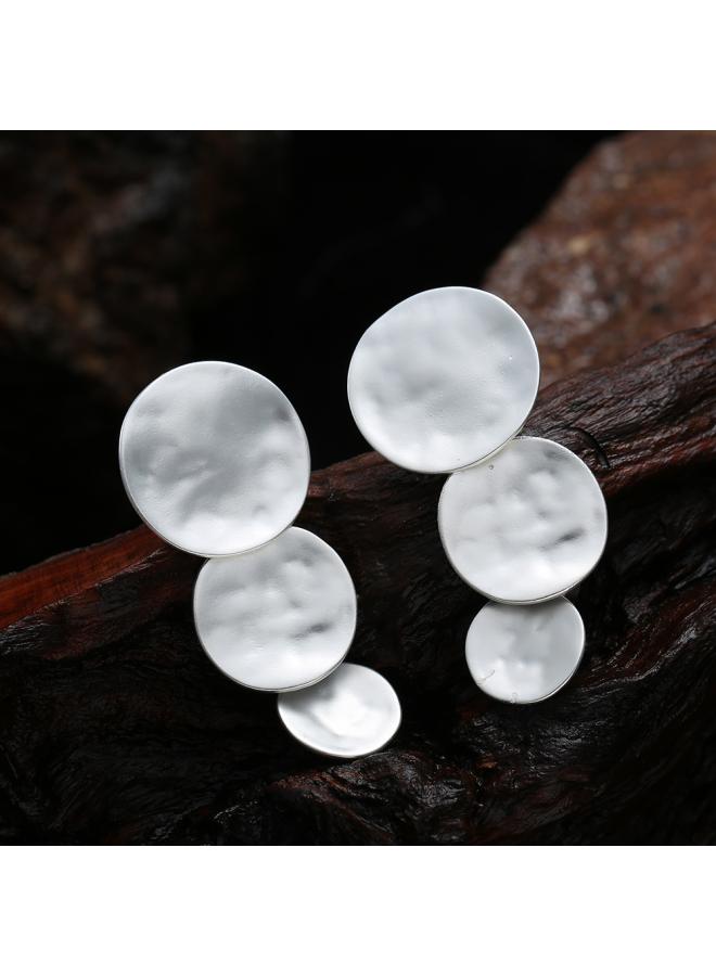 Europe And The United States Three-layer With Pendant Exquisite Earrings Fashion Atmosphere Joker Ladies Short Earrings