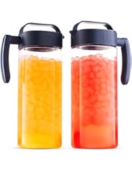 Komax Set of 2 Plastic Pitcher with lid | 2.1-quart / 67.2-oz Tritan Plastic Water Pitchers | Hot & Cold Drink Pitcher - Image 1