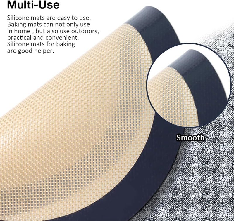 SARVANGAH Round Silicone Baking Mats, 9inch Silicone Mats for Baking Easy to Clean, Reusable Baking Mats, Silicone Circle Mats for Cake Pan(Grey) (Pack of 2) - Image 3