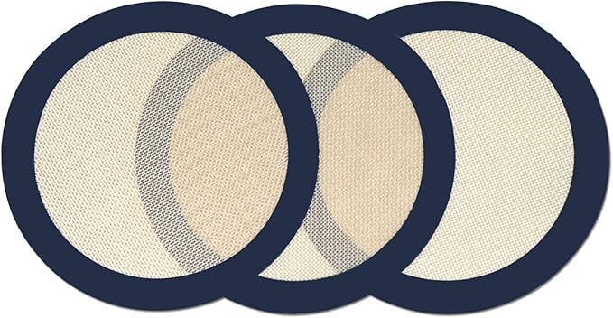 SARVANGAH Round Silicone Baking Mats, 9inch Silicone Mats for Baking Easy to Clean, Reusable Baking Mats, Silicone Circle Mats for Cake Pan(Grey) (Pack of 2) - Image 1