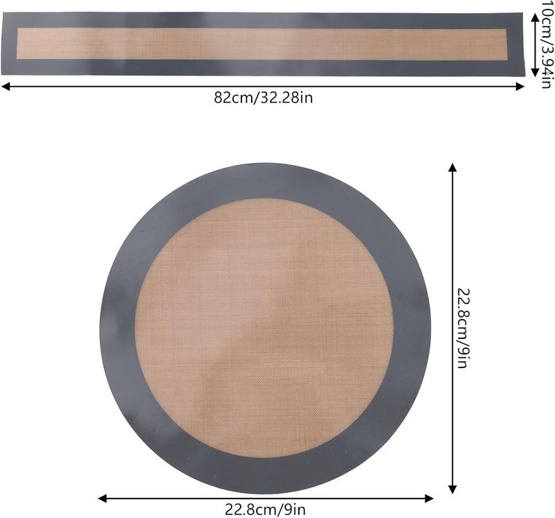 SARVANGAH Round Silicone Baking Mats, 9inch Silicone Mats for Baking Easy to Clean, Reusable Baking Mats, Silicone Circle Mats for Cake Pan(Grey) (Pack of 2) - Image 4