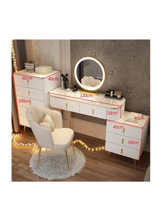 Cool Baby Light Luxury Dressing Table Bedroom Modern Simple Network Red Ins Style Makeup Table Nordic Storage Cabinet  - Image 4