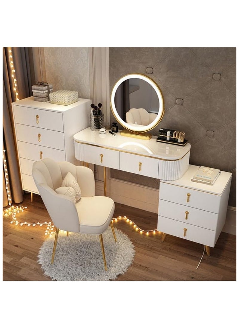 Cool Baby Light Luxury Dressing Table Bedroom Modern Simple Network Red Ins Style Makeup Table Nordic Storage Cabinet  - Image 1